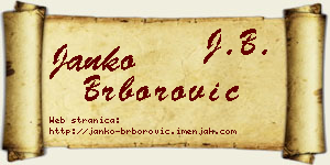 Janko Brborović vizit kartica